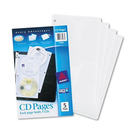 AVERY DENNISON Cd Holder Pages, PK5 75263